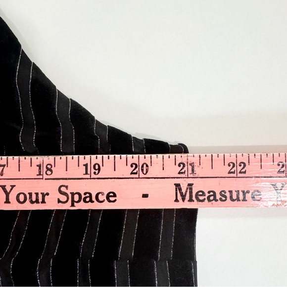 J. Jill Wearever Collection Dress Women's Large Velvet Sleeveless Striped Black - Picture 10 of 14